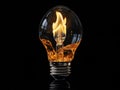 A light bulb representing a blackout in the city, where the electricity is out Royalty Free Stock Photo