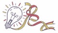 Light bulb and ribbon, ideas and inspiration symbol vector design Generative AI Royalty Free Stock Photo