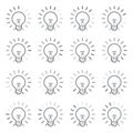 Light bulb rotating rays animation sprite linear Royalty Free Stock Photo