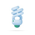 Light bulb save electricity for the earth. 3d illustration