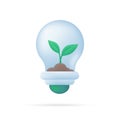 Light bulb save electricity for the earth. 3d illustration