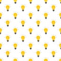 Light bulb Seamless Pattern hand drawn. Vector Illustration Royalty Free Stock Photo