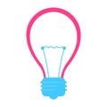 Light bulb semi flat color vector object