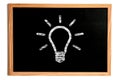 Light Bulb Shape on Chalkboard, Idea Concept Royalty Free Stock Photo