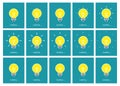 Light bulb shining animation sprite sheet flat