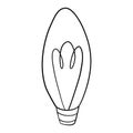 A light bulb sketch icon for the internet and mobile devices. A hand-drawn vector icon