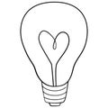 A light bulb sketch icon for the internet and mobile devices. A hand-drawn vector icon