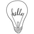 A light bulb sketch icon for the internet and mobile devices. A hand-drawn vector icon