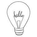 A light bulb sketch icon for the internet and mobile devices. A hand-drawn vector icon