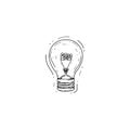 Light bulb sketch icon isolated on white background