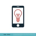 Light Bulb Smartphone Icon Vector Logo Template Illustration Design. Vector EPS 10 Royalty Free Stock Photo