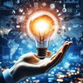 Light bulb source of bright ideas Royalty Free Stock Photo