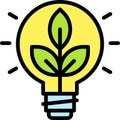 Light Bulb with Sprout inside icon, Earth Day related vector Royalty Free Stock Photo