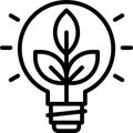 Light Bulb with Sprout inside icon, Earth Day related vector Royalty Free Stock Photo