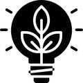 Light Bulb with Sprout inside icon, Earth Day related vector Royalty Free Stock Photo