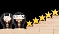 Light Bulb and stars with Best Service Concept Royalty Free Stock Photo