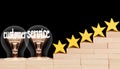 Light Bulb and stars with Customer Service Concept Royalty Free Stock Photo