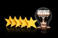 Light Bulb and stars with Service Concept Royalty Free Stock Photo