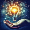 Light bulb streaming bright ideas Royalty Free Stock Photo