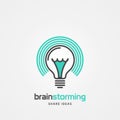 Light bulb symbol. Brainstorming. Sharing ideas. Vector Royalty Free Stock Photo