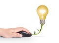 Light bulb symbol with computer mouse sign Royalty Free Stock Photo