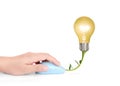 Light bulb symbol with computer mouse sign Royalty Free Stock Photo