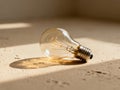 Light Bulb on Table Close Up - AI generated Royalty Free Stock Photo