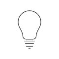 Light bulb thin line icon. Idea and creativity symbol isolated on a white background. Royalty Free Stock Photo