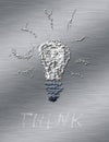 Light bulb and Think word