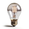 a light bulb with three bulbs on top of a white background with a reflection of the light on the bulb and the bulb turned on