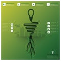 Light Bulb Tree And Root Infographic Royalty Free Stock Photo