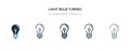 Light bulb turned off icon in different style vector illustration. two colored and black light bulb turned off vector icons Royalty Free Stock Photo