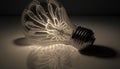a light bulb that is turned on and turned on with the light shining on it\'s side and the light shini