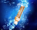 Light bulb under water Royalty Free Stock Photo