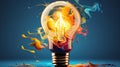 Light bulb. unique idea concept with light bulb. Unique Creative idea concept. Royalty Free Stock Photo