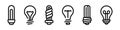 Light bulb vector icon. Electric lamp icons. Light bulb electric energy icons