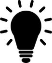 Light Bulb vector icon, Idea icon. Lamp, Thinking concept. Electric lamp. Electricity bulb