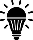 Light Bulb vector icon, Idea icon. Lamp, Thinking concept. Lighting Electric lamp.