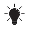 Light bulb vector icon. Incandescent lamp symbol. Idea and innovation sign.