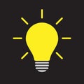 Light bulb vector icon. Incandescent lamp symbol. Idea and innovation sign. Royalty Free Stock Photo