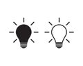 Light bulb vector icon. Incandescent lamp symbol. Idea and innovation sign. Royalty Free Stock Photo