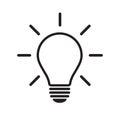 Light bulb vector icon. Incandescent lamp symbol. Idea and innovation sign.