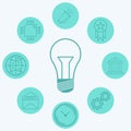 Light bulb vector icon sign symbol Royalty Free Stock Photo