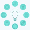 Light bulb vector icon sign symbol Royalty Free Stock Photo