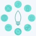Light bulb vector icon sign symbol Royalty Free Stock Photo