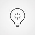 Light bulb vector icon sign symbol Royalty Free Stock Photo