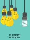 Light bulb vector illustration - creativity and imagination