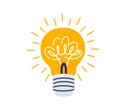 Light bulb vector illustration. Idea line solution isolated on white background