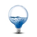 Light bulb with water and splash Royalty Free Stock Photo