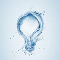 Light bulb from water splash Royalty Free Stock Photo